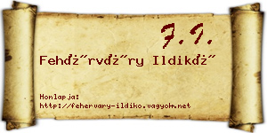 Fehérváry Ildikó névjegykártya
